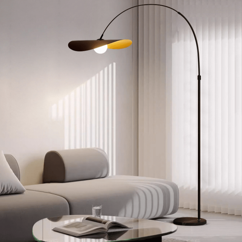 Vloerlamp ijzer acryl LED zwart goud dimbaar 40×180-200cm sfeerverlichting wabi sabi design woonkamer | Sulvida