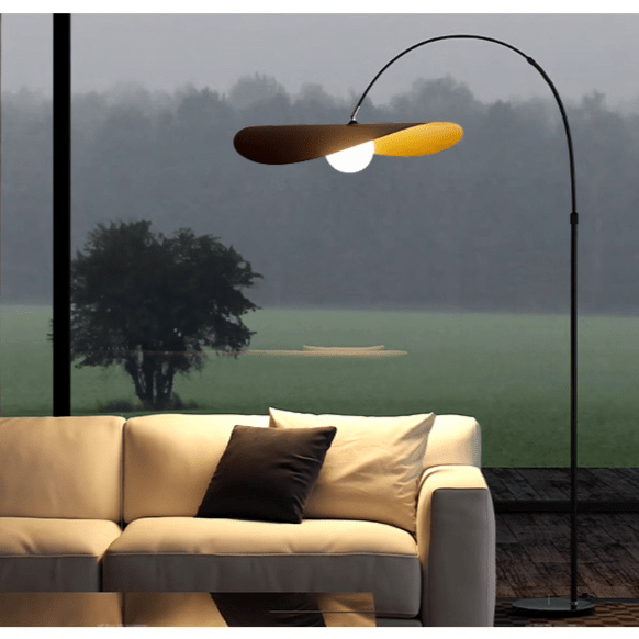 Vloerlamp ijzer acryl LED zwart goud dimbaar 40×180-200cm sfeerverlichting wabi sabi design woonkamer | Sulvida