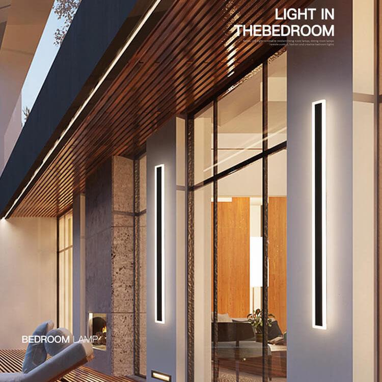Lineaire LED Wandlamp Buiten Waterdicht Aluminium Gevelverlichting Dimbaar Acryl Modern 30-240cm Tuin Terras | Sulvida