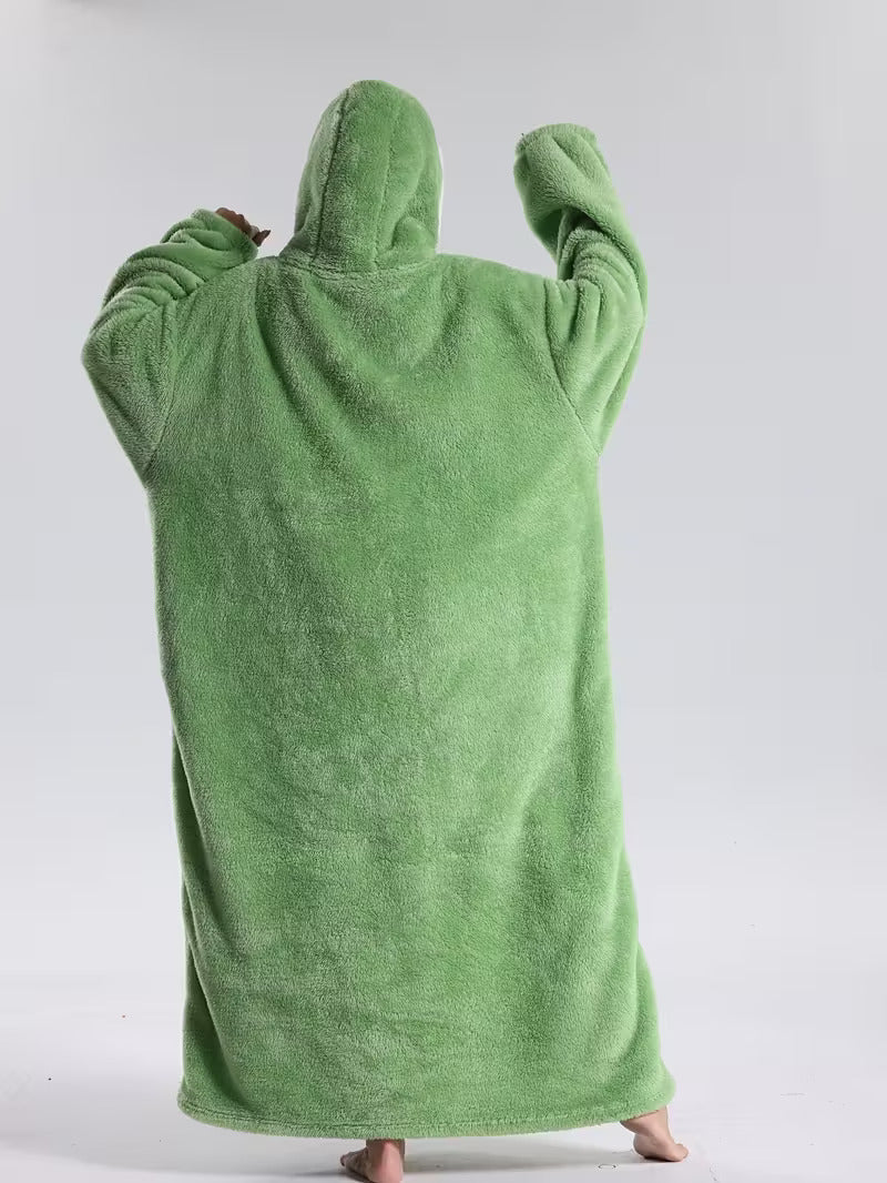 Draagbare Hoodie Deken met Mouwen en Capuchon – Fleece Deken Trui voor Warme Avonden op de Bank, 140 cm | Sulvida