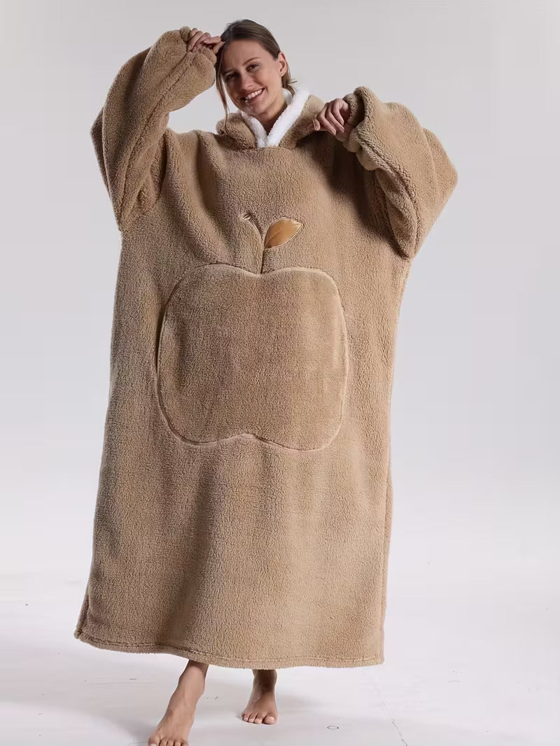 Draagbare Hoodie Deken met Mouwen en Capuchon – Fleece Deken Trui voor Warme Avonden op de Bank, 140 cm | Sulvida