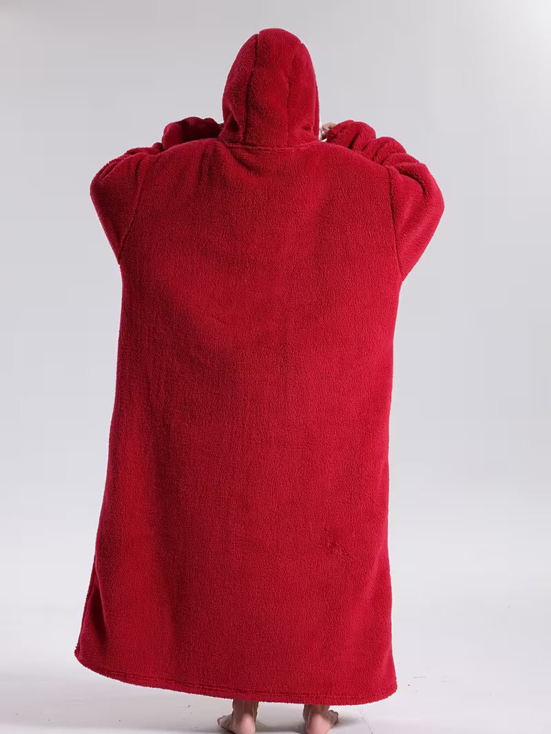 Draagbare Hoodie Deken met Mouwen en Capuchon – Fleece Deken Trui voor Warme Avonden op de Bank, 140 cm | Sulvida
