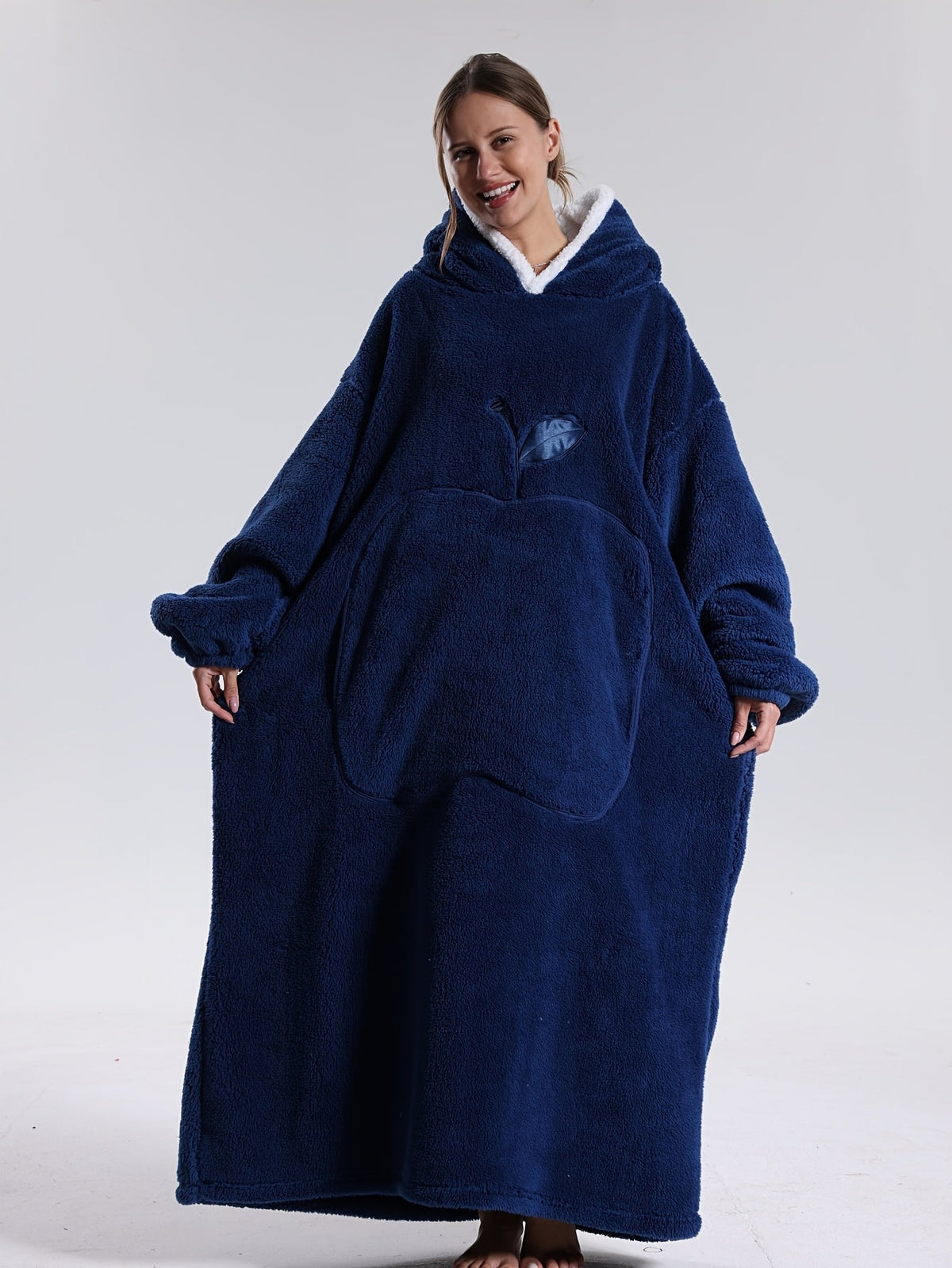 Draagbare Hoodie Deken met Mouwen en Capuchon – Fleece Deken Trui voor Warme Avonden op de Bank, 140 cm | Sulvida