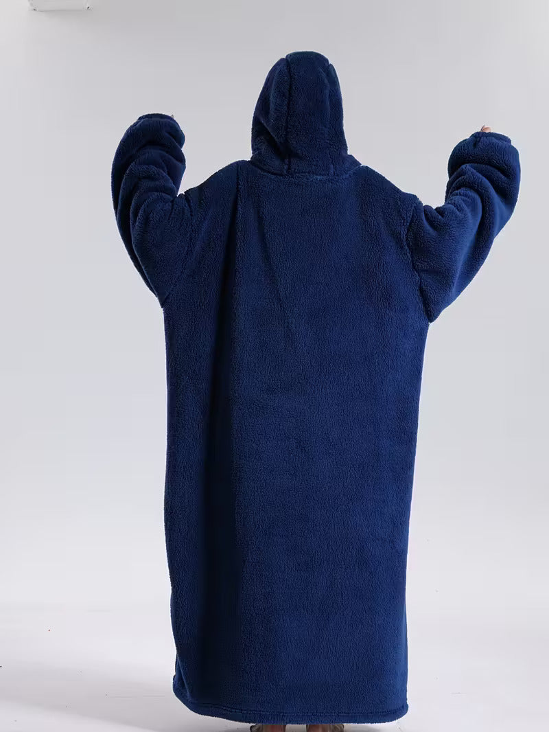 Draagbare Hoodie Deken met Mouwen en Capuchon – Fleece Deken Trui voor Warme Avonden op de Bank, 140 cm | Sulvida