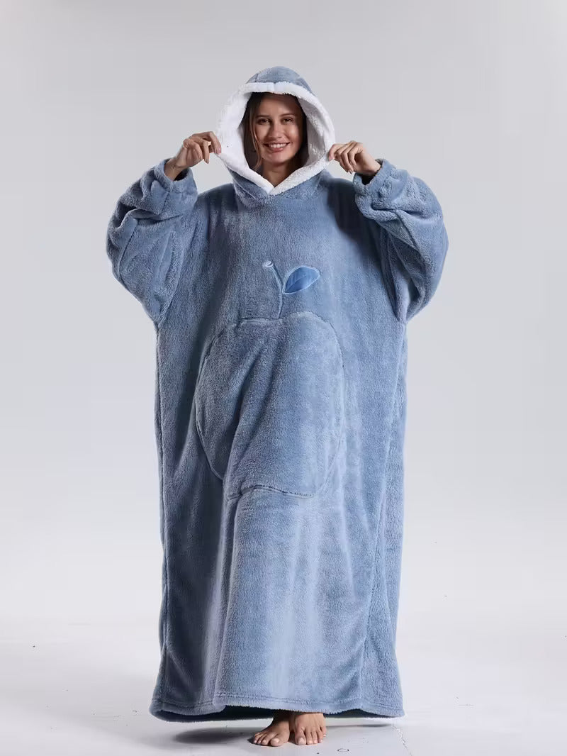 Draagbare Hoodie Deken met Mouwen en Capuchon – Fleece Deken Trui voor Warme Avonden op de Bank, 140 cm | Sulvida
