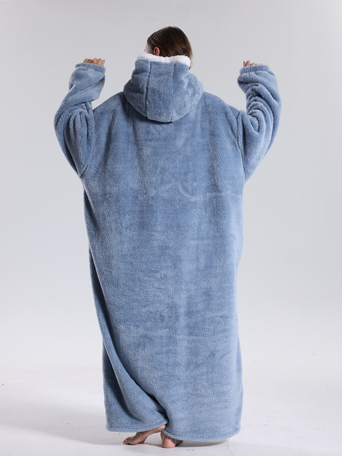 Draagbare Hoodie Deken met Mouwen en Capuchon – Fleece Deken Trui voor Warme Avonden op de Bank, 140 cm | Sulvida