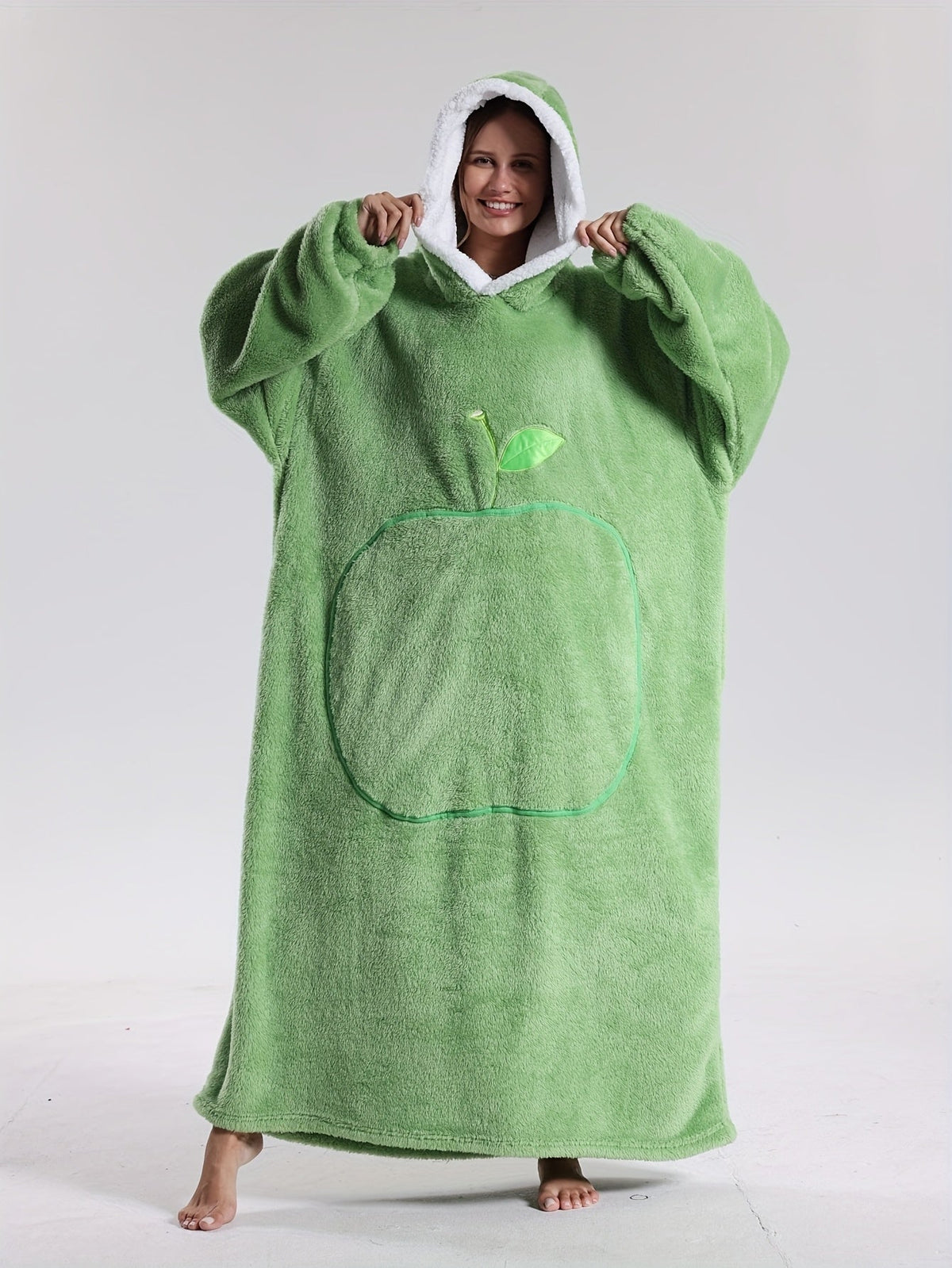 Draagbare Hoodie Deken met Mouwen en Capuchon – Fleece Deken Trui voor Warme Avonden op de Bank, 140 cm | Sulvida