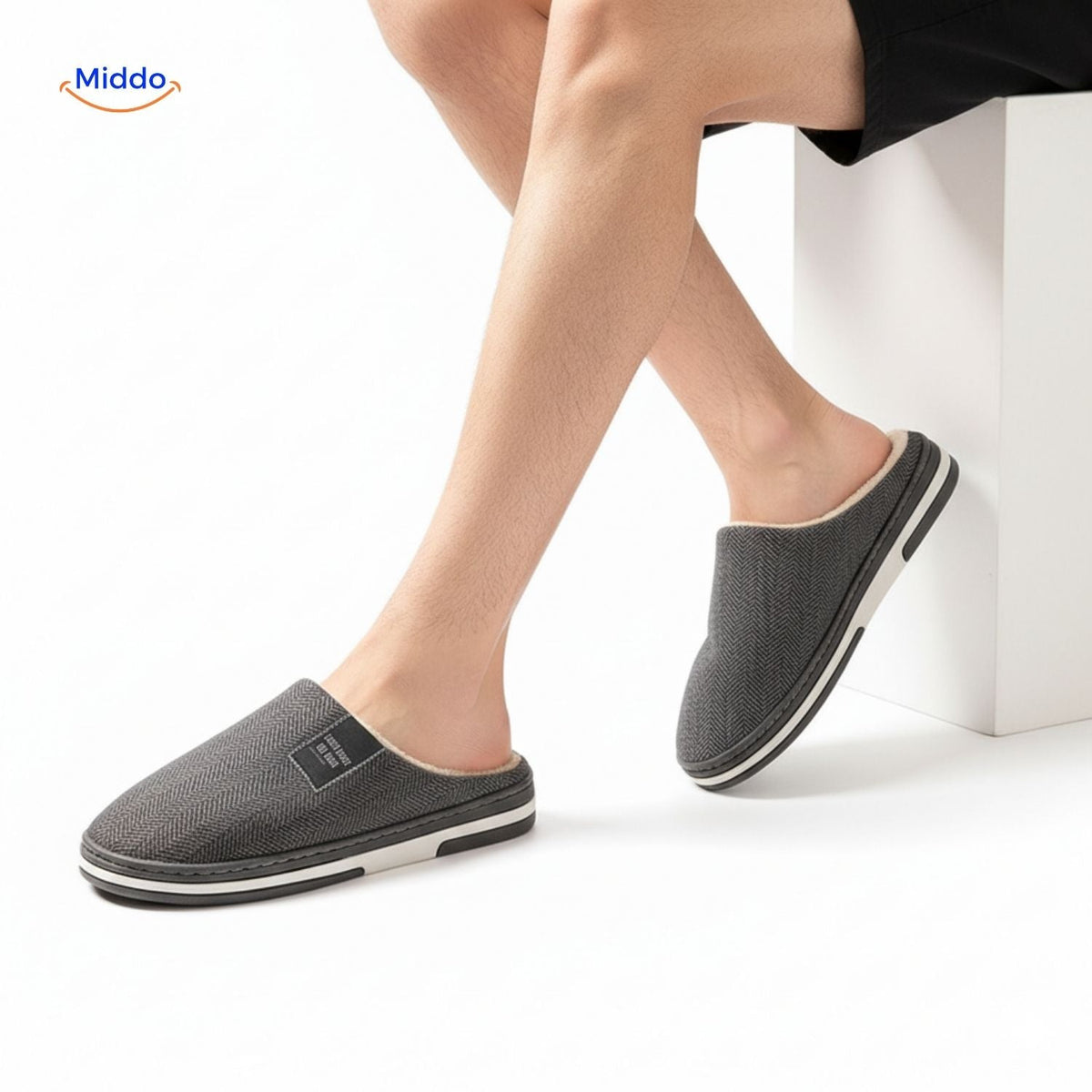 Pantoffels met zachte katoenen voering antislip TPR-zool warmtevast comfortabel huisschoeisel indoor | Sulvida