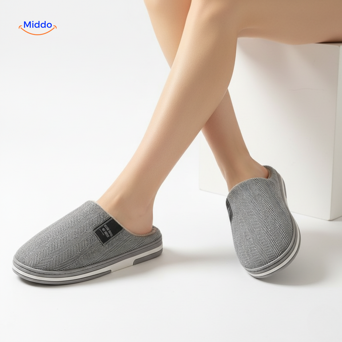 Pantoffels met zachte katoenen voering antislip TPR-zool warmtevast comfortabel huisschoeisel indoor | Sulvida