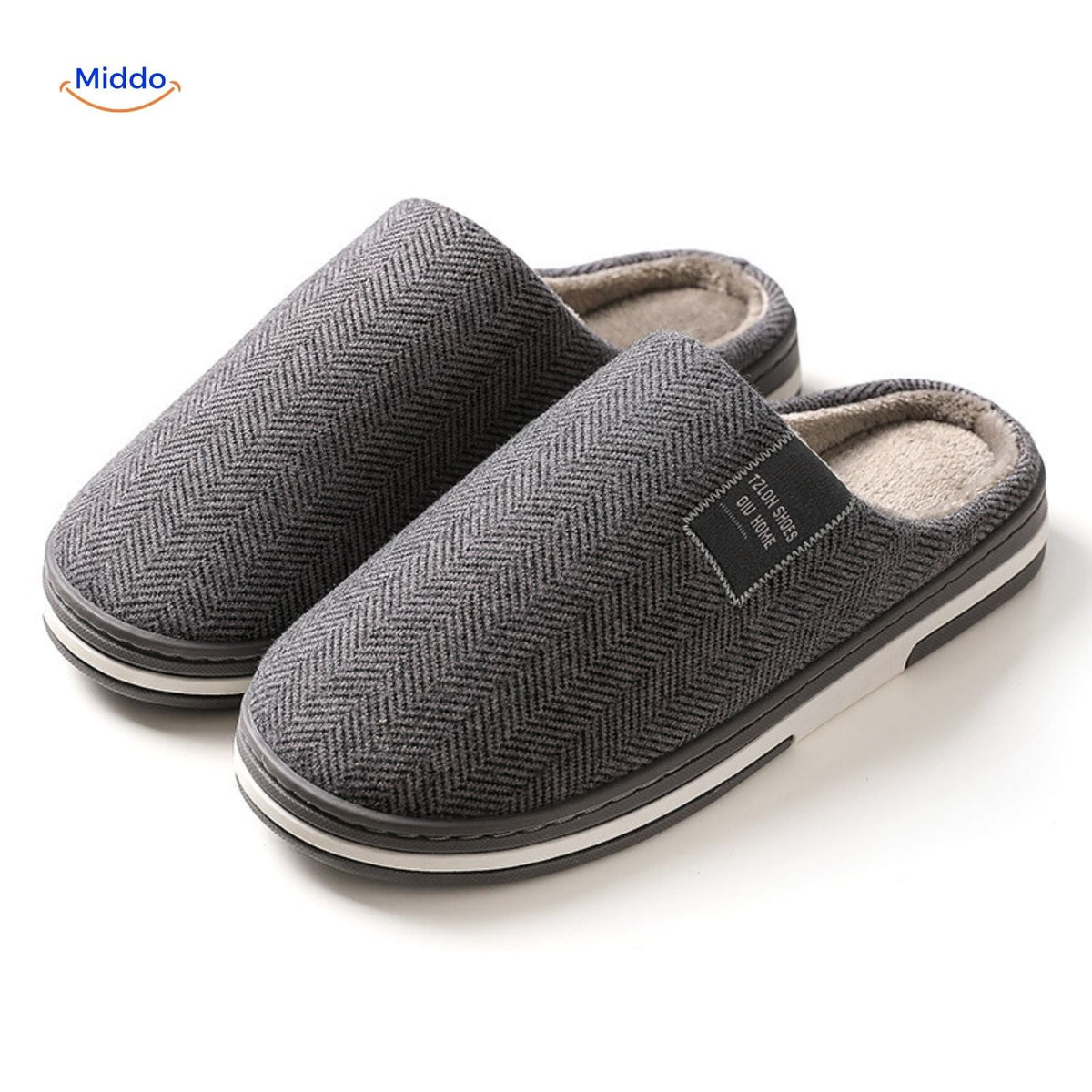 Pantoffels met zachte katoenen voering antislip TPR-zool warmtevast comfortabel huisschoeisel indoor | Sulvida