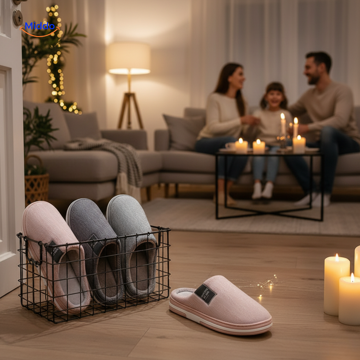 Pantoffels met zachte katoenen voering antislip TPR-zool warmtevast comfortabel huisschoeisel indoor | Sulvida