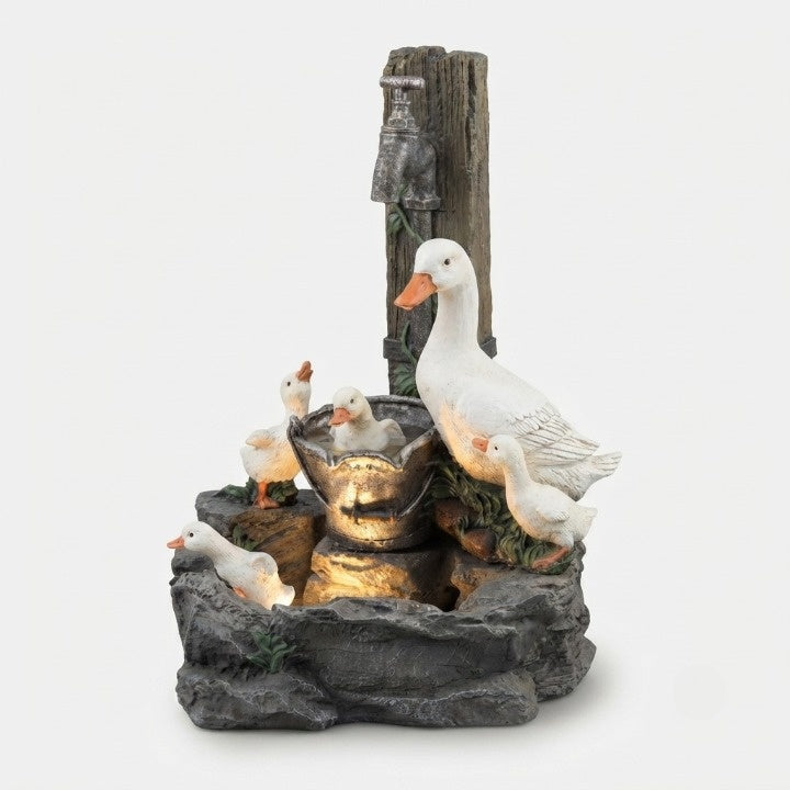 Solarbrunnen met dierenfiguur en LED-verlichting voor tuin terras balkon decoratieve fontein waterornament | Sulvida
