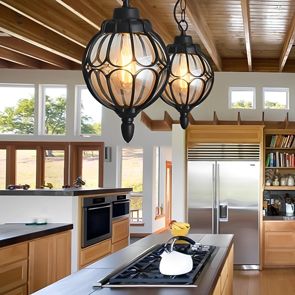 Buitenlamp Bol Glas Aluminium Hanglamp Waterdicht IP54 E27 Tuin Veranda Balkon Verlichting Verstelbaar | Sulvida