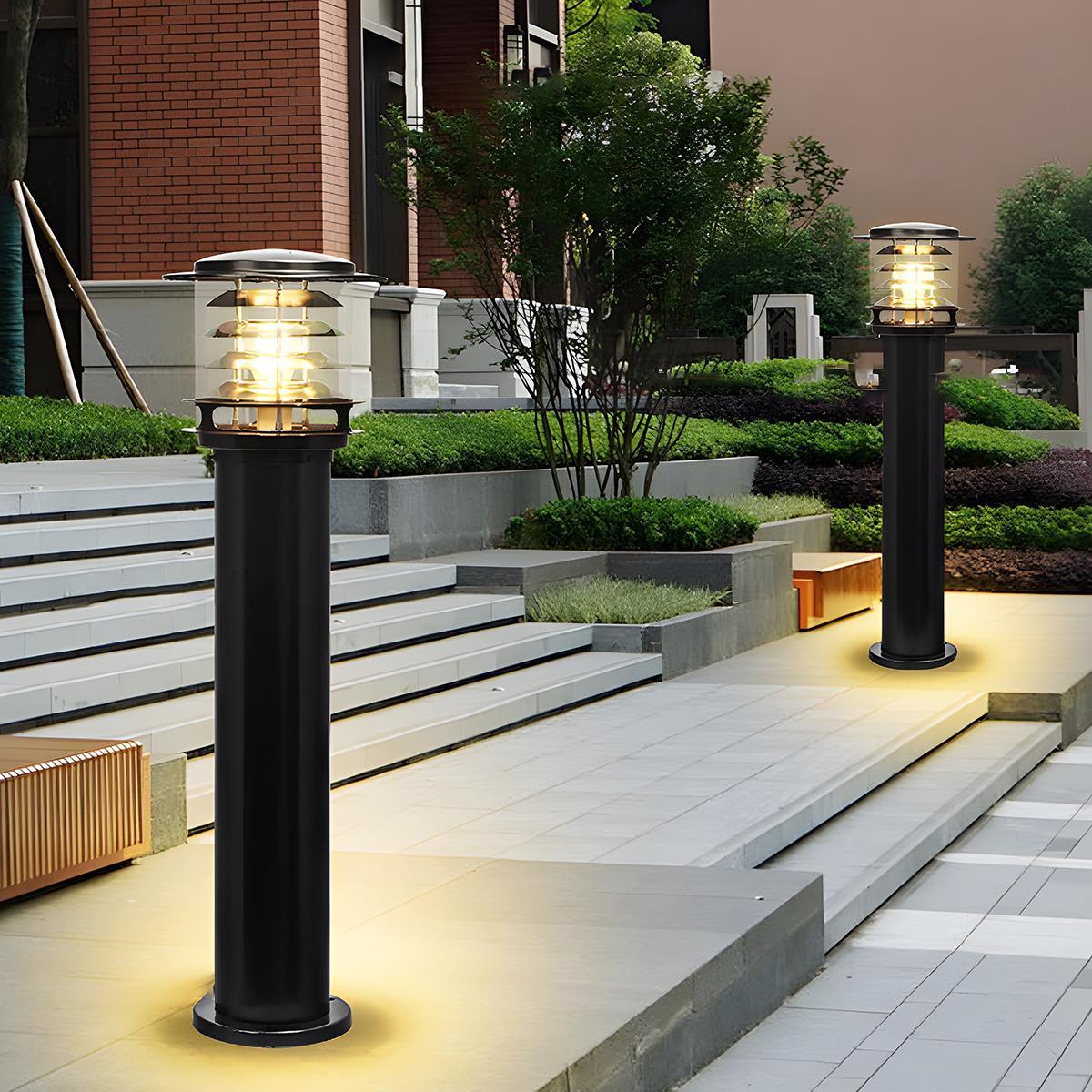 Cilindervormige LED Tuinlamp Gelaagd IP65 Zwart Brons Weerbestendig Padverlichting Buitenverlichting Tuin | Sulvida