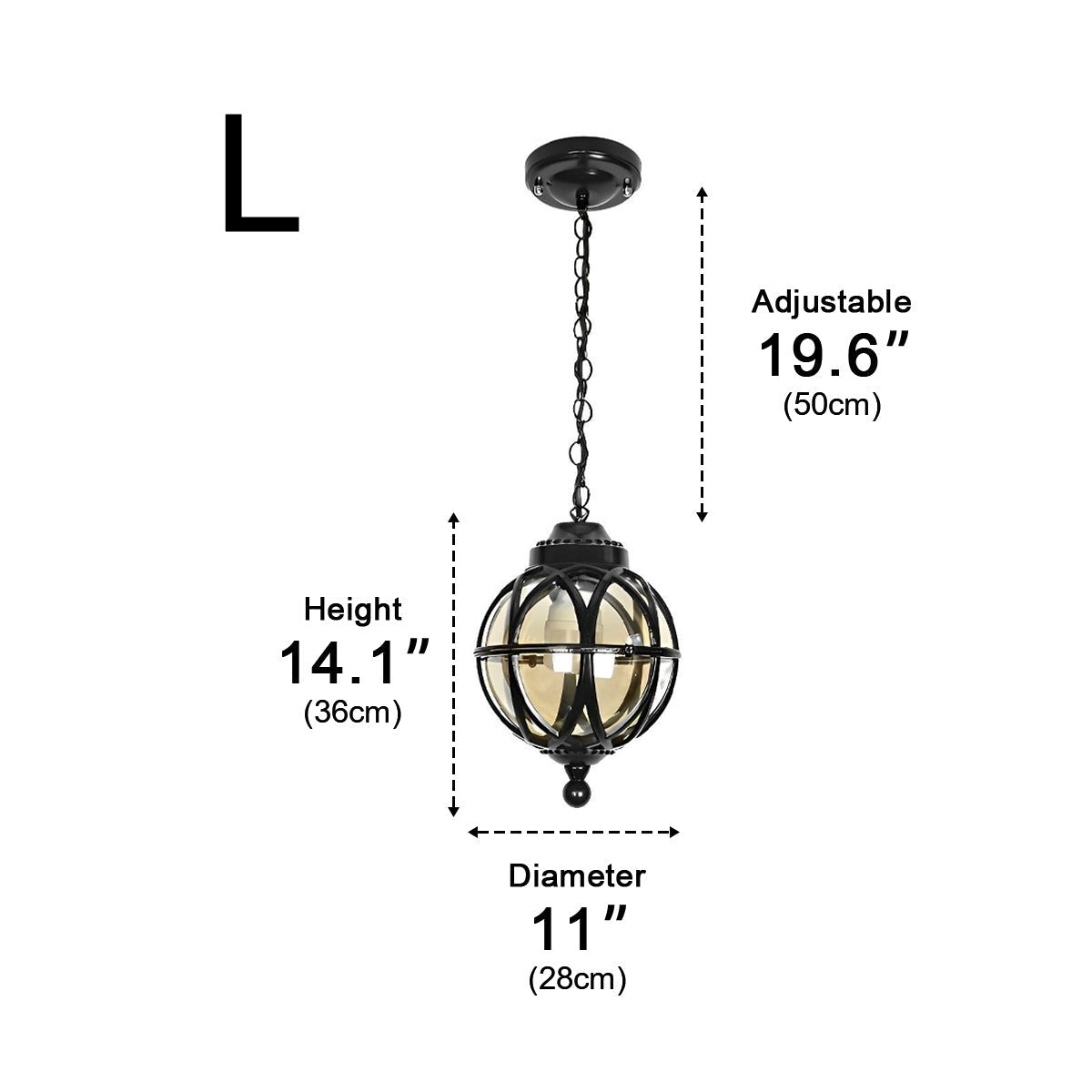 Bolvormige Hanglamp Buiten Waterbestendig Aluminium Glas Vintage Design Tuin Balkon Veranda Terras Outdoor | Sulvida