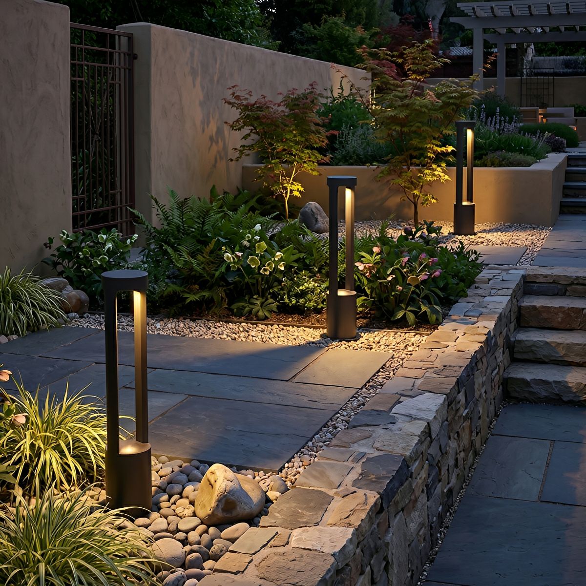 LED Tuinverlichting Cilinder Aluminium 7W Zwart Waterdicht IP65 Gazonlamp Terras Oprit Wegverlichting | Sulvida