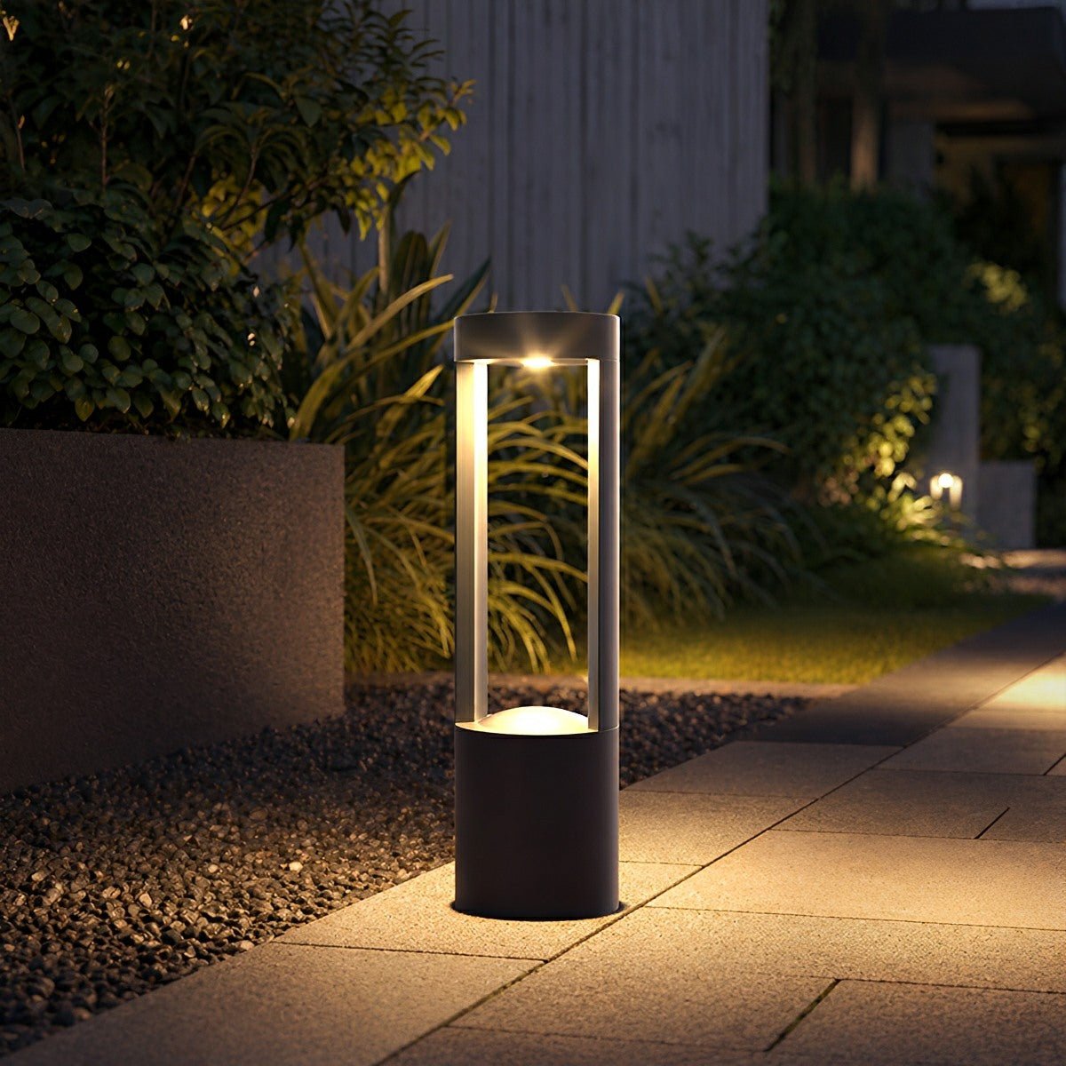 LED Tuinverlichting Cilinder Aluminium 7W Zwart Waterdicht IP65 Gazonlamp Terras Oprit Wegverlichting | Sulvida
