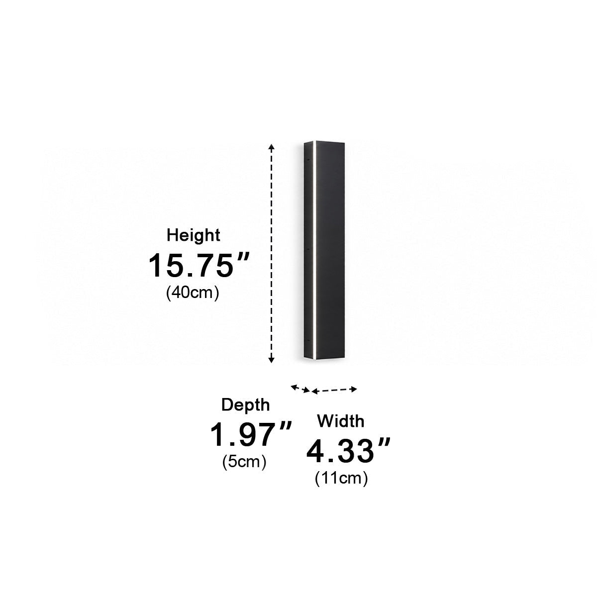 LED Buitenwandlamp Zwart Waterdicht IP65 Smal Design Modern Tuinverlichting Energiezuinig 485 Lumen Gevel | Sulvida