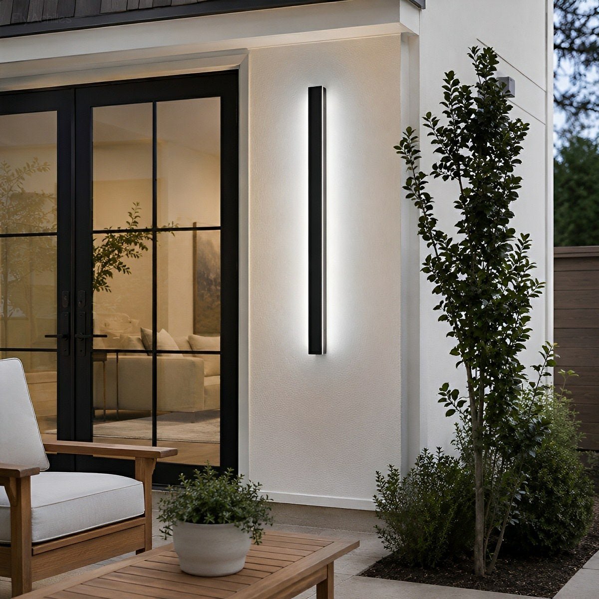 LED Buitenwandlamp Zwart Waterdicht IP65 Smal Design Modern Tuinverlichting Energiezuinig 485 Lumen Gevel | Sulvida