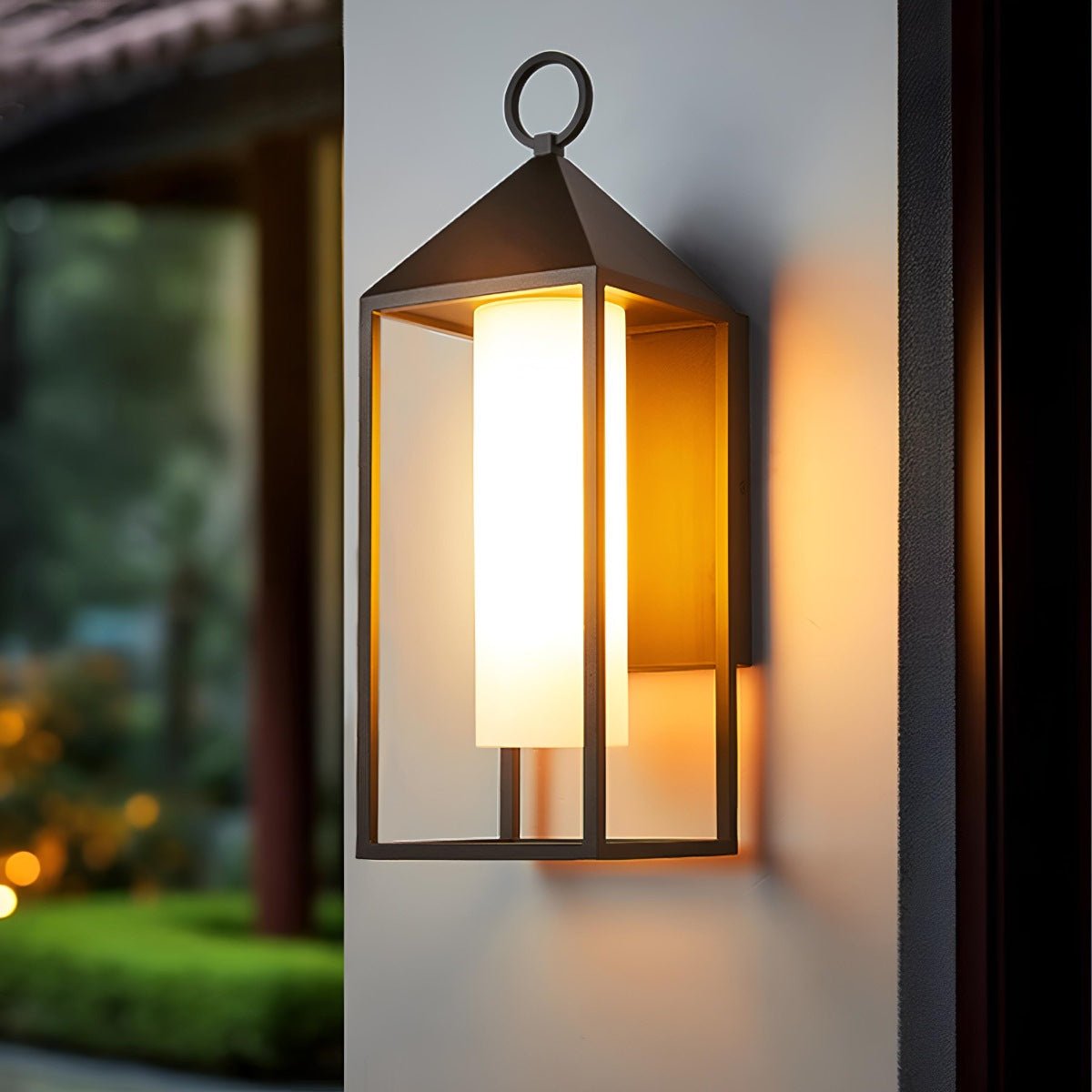 Buitenlamp Wandverlichting Zwart Rechthoekig Lantaarn IP65 Waterdicht LED E27 Buitenmuur Veranda Tuin | Sulvida