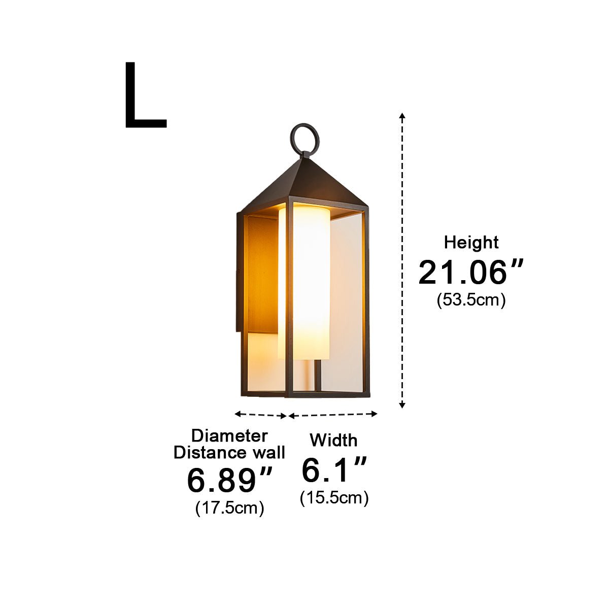 Buitenlamp Wandverlichting Zwart Rechthoekig Lantaarn IP65 Waterdicht LED E27 Buitenmuur Veranda Tuin | Sulvida