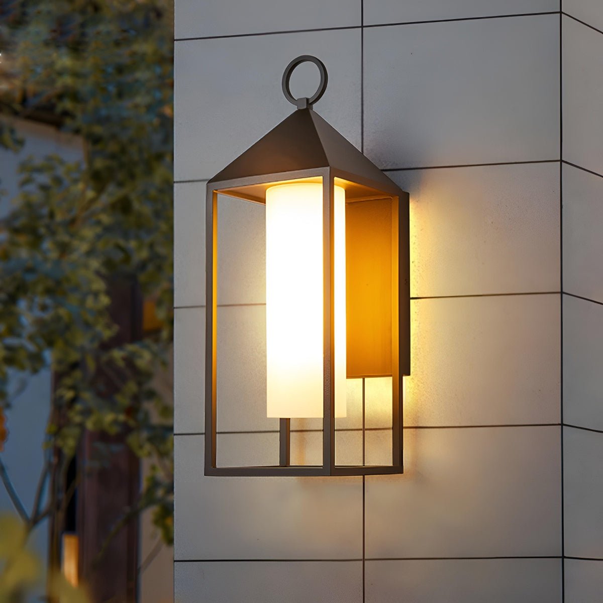 Buitenlamp Wandverlichting Zwart Rechthoekig Lantaarn IP65 Waterdicht LED E27 Buitenmuur Veranda Tuin | Sulvida