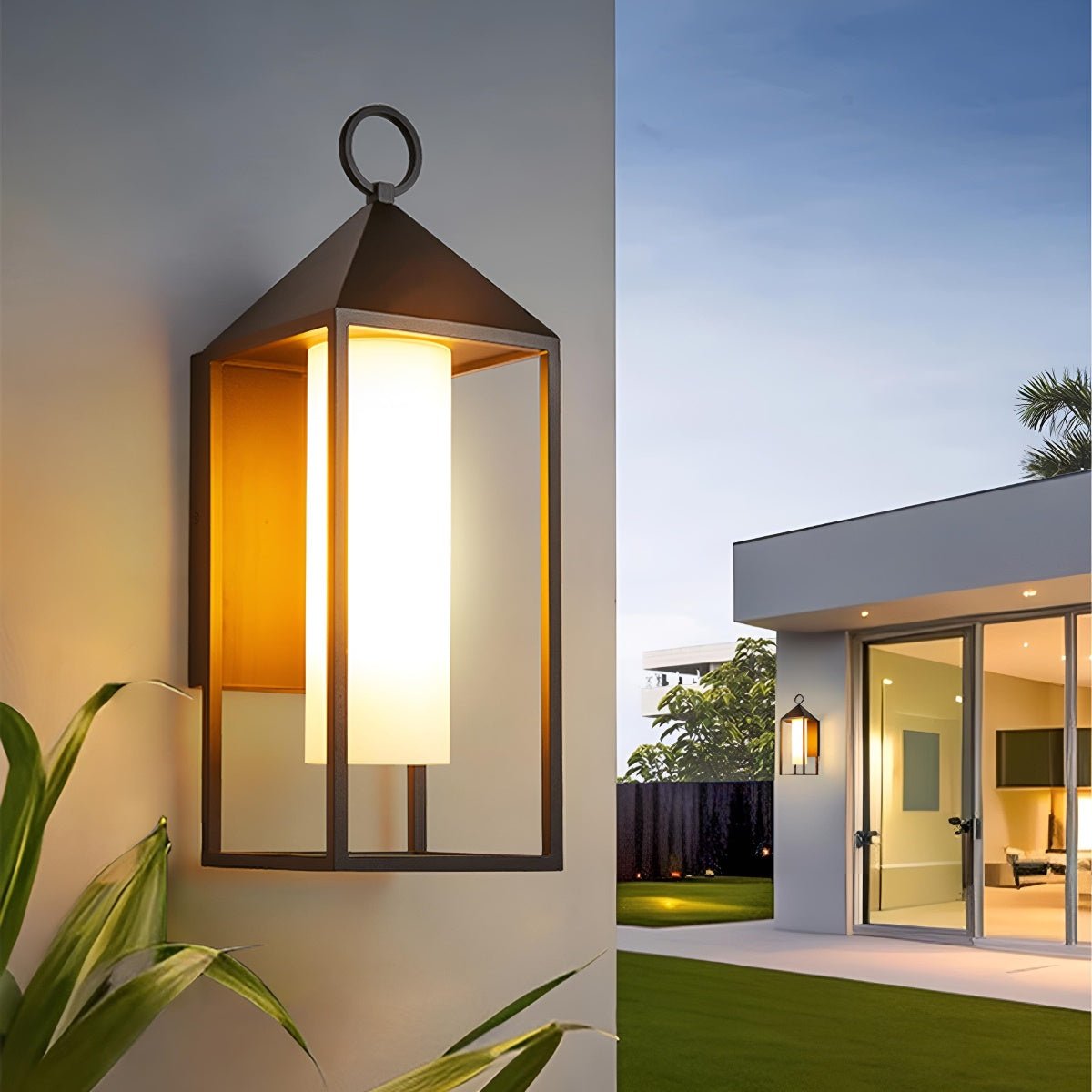 Buitenlamp Wandverlichting Zwart Rechthoekig Lantaarn IP65 Waterdicht LED E27 Buitenmuur Veranda Tuin | Sulvida