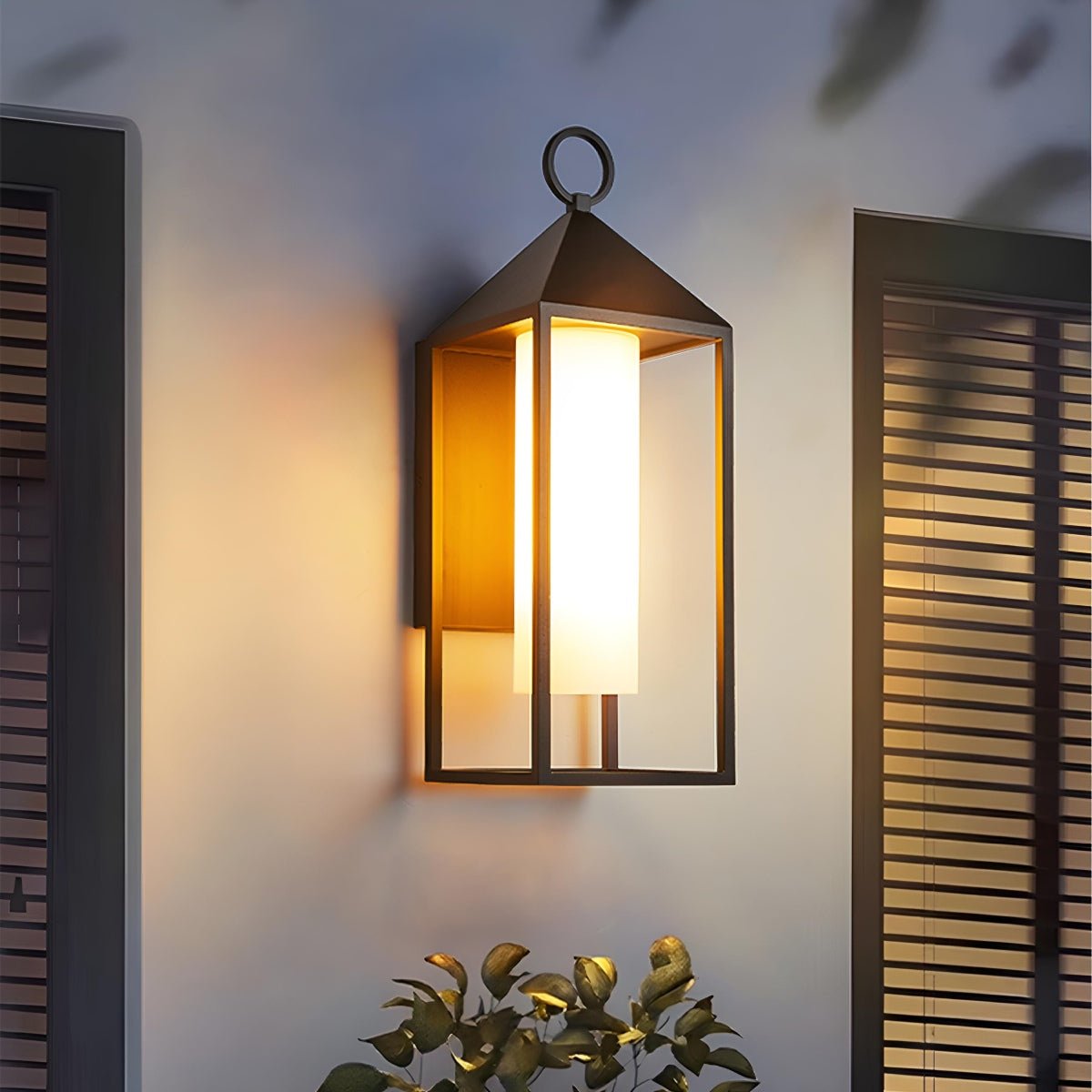 Buitenlamp Wandverlichting Zwart Rechthoekig Lantaarn IP65 Waterdicht LED E27 Buitenmuur Veranda Tuin | Sulvida