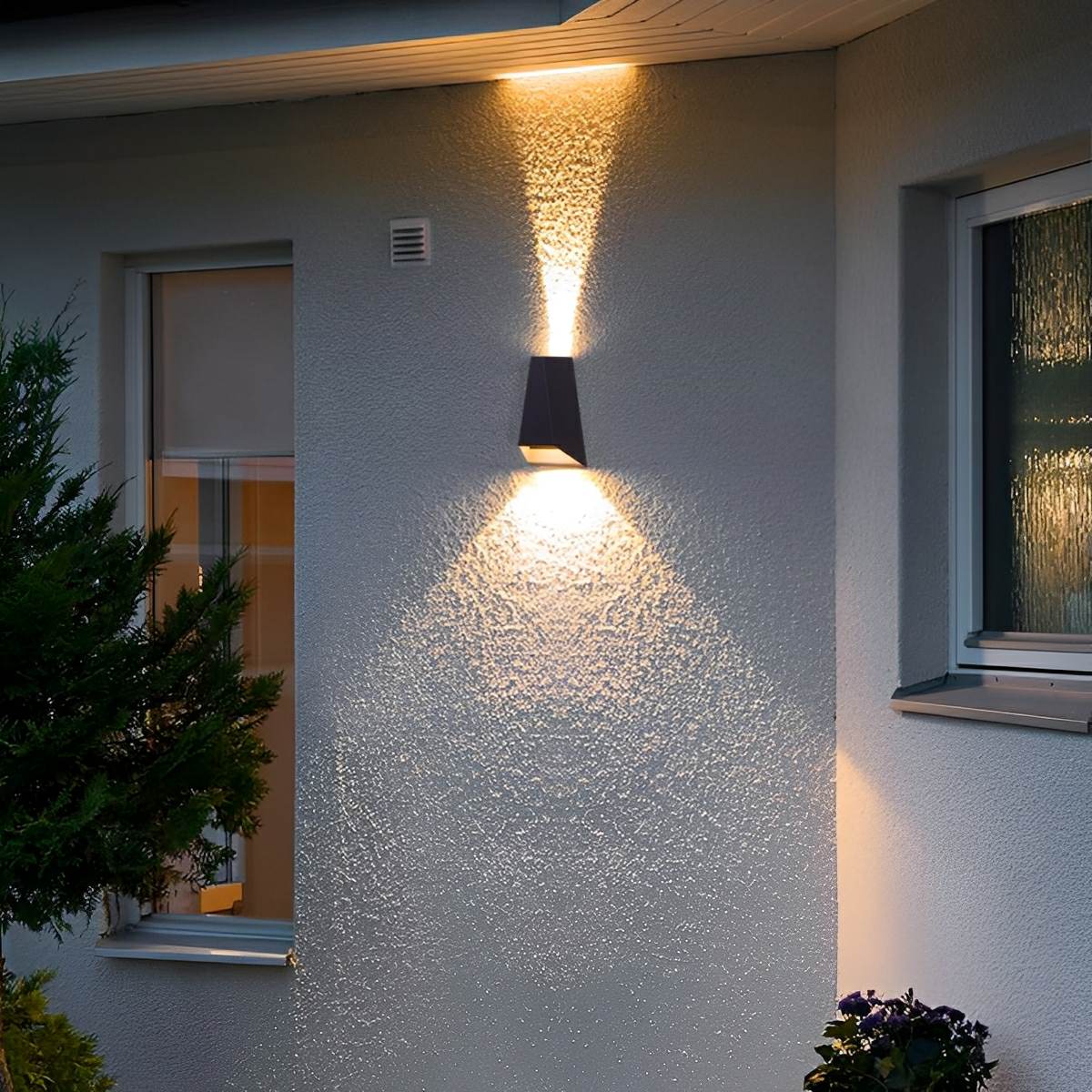 LED Buitenwandlamp Zwart Waterdicht IP65 Up & Down Verlichting Gevel Muur Veranda Tuin Aluminium Design | Sulvida