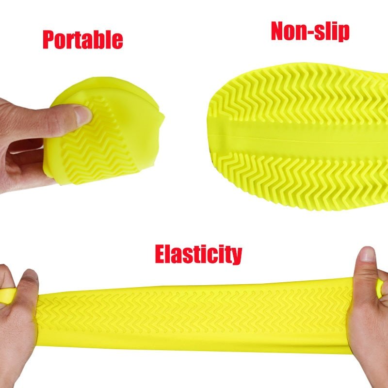 Surchaussures imperméables en silicone, réutilisables, protection contre la pluie, antidérapantes, pour activités extérieures et randonnée | Sulvida