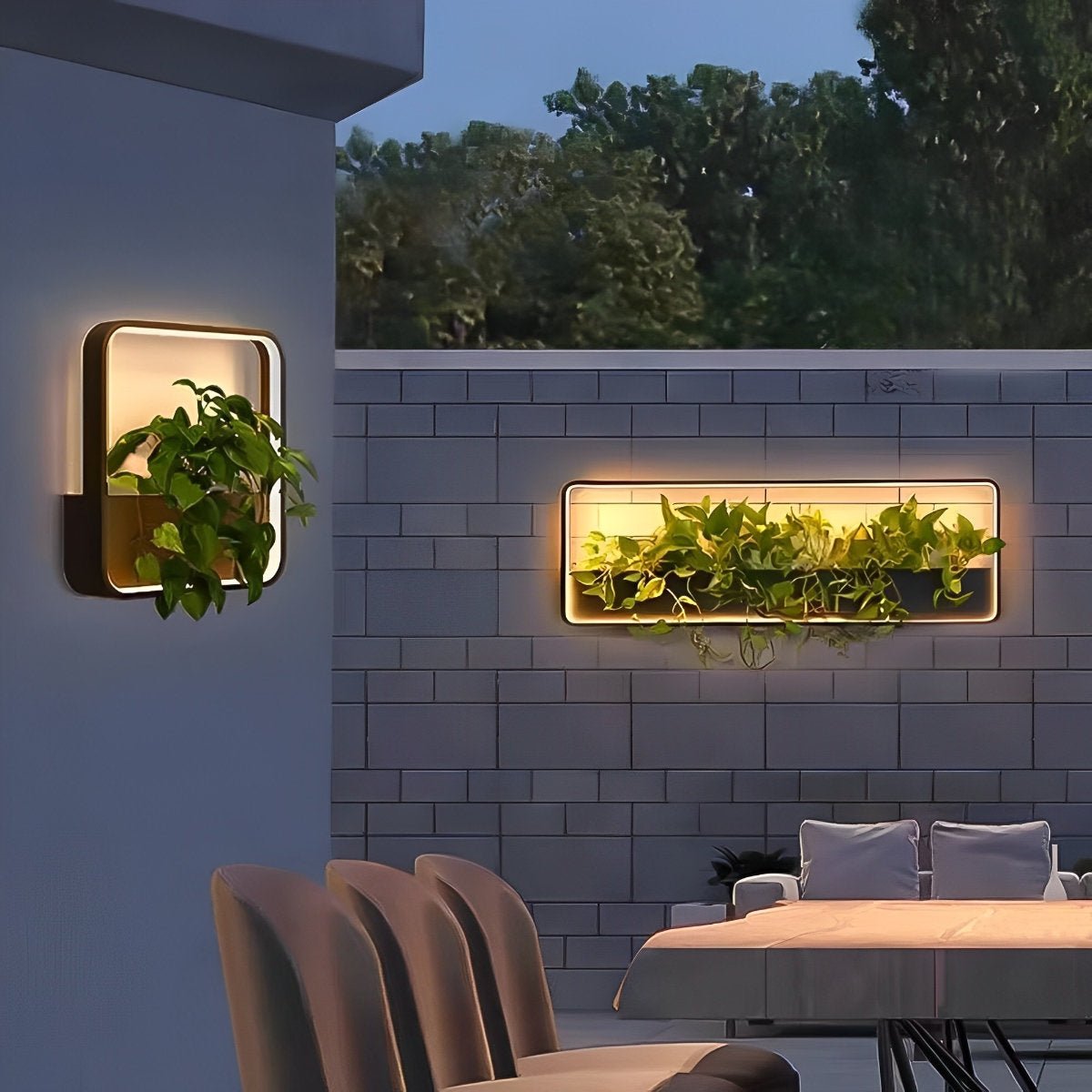 Wandlamp Buiten met Plantenbak Solar LED Zwart Waterdicht RVS Tuinverlichting Gevelverlichting Decoratief | Sulvida