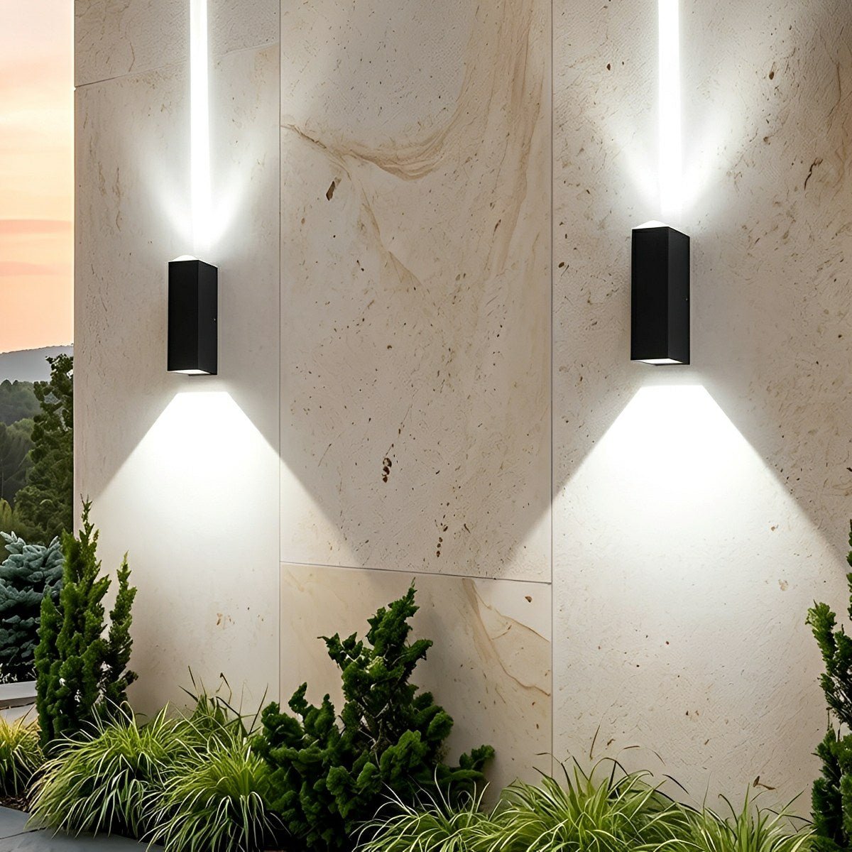 LED Buitenwandlamp Up Down Tweezijdig Aluminium Waterdicht IP65 Gevel Trap Poort Tuin Verlichting Modern | Sulvida