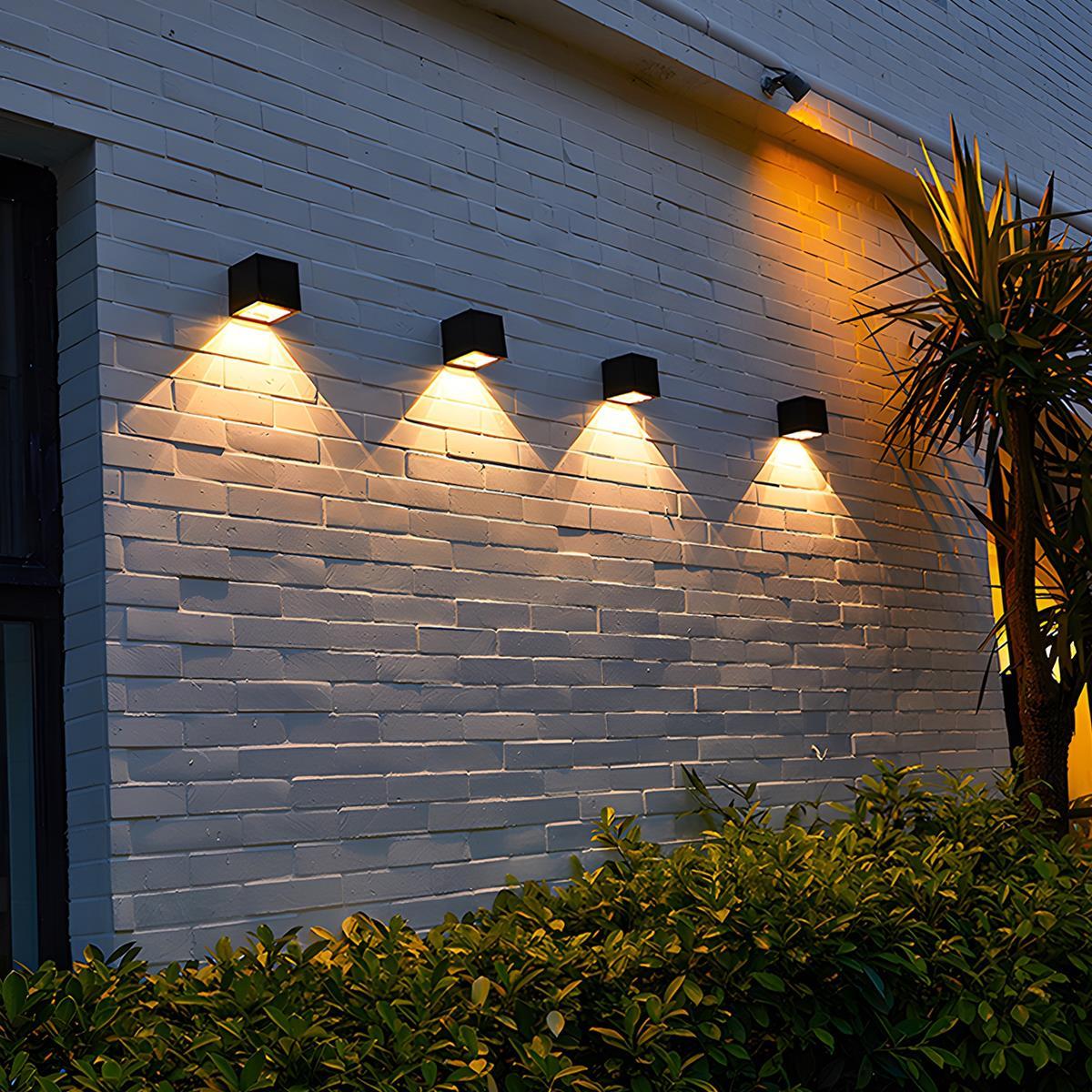 LED Wandlamp Buiten Waterdicht Zwart Wit op Zonne-Energie voor Tuin Veranda Entree Gevel IP65 Buitenverlichting | Sulvida