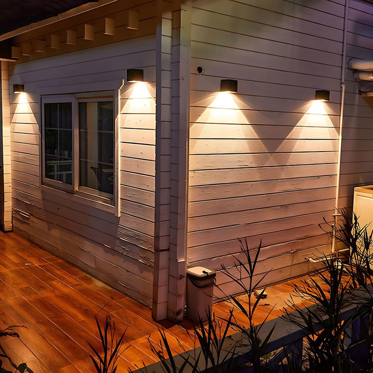 LED Wandlamp Buiten Waterdicht Zwart Wit op Zonne-Energie voor Tuin Veranda Entree Gevel IP65 Buitenverlichting | Sulvida