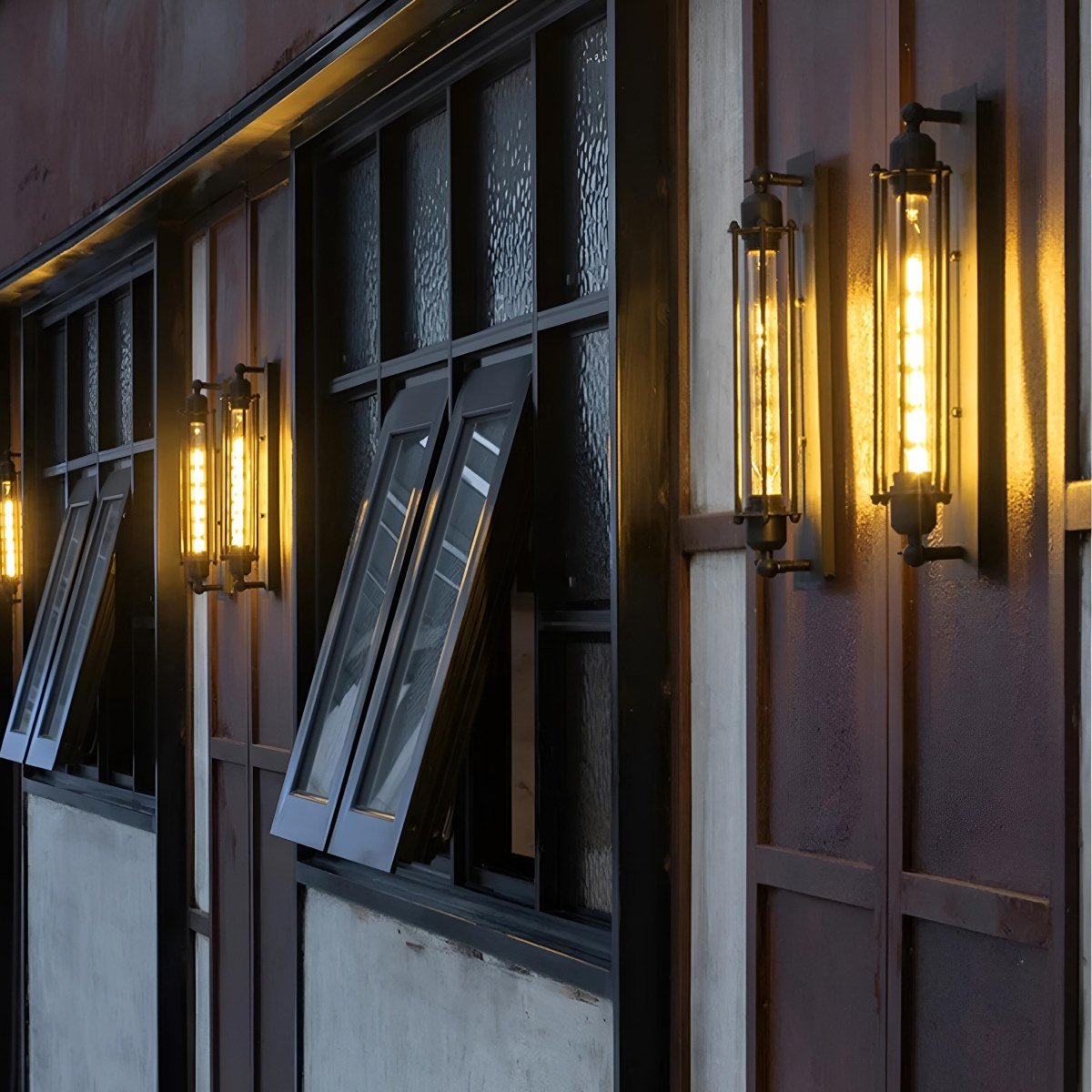 Industrielle Wandleuchte mit Glasschirm | Vintage-Wandbeleuchtung aus Eisen für Flur Wohnzimmer Schlafzimmer Gang | Sulvida