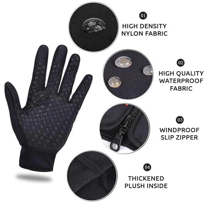 Waterdichte Winterhandschoenen met Touchscreen Fleecevoering Winddicht Warme Handschoenen Dames Heren | Sulvida