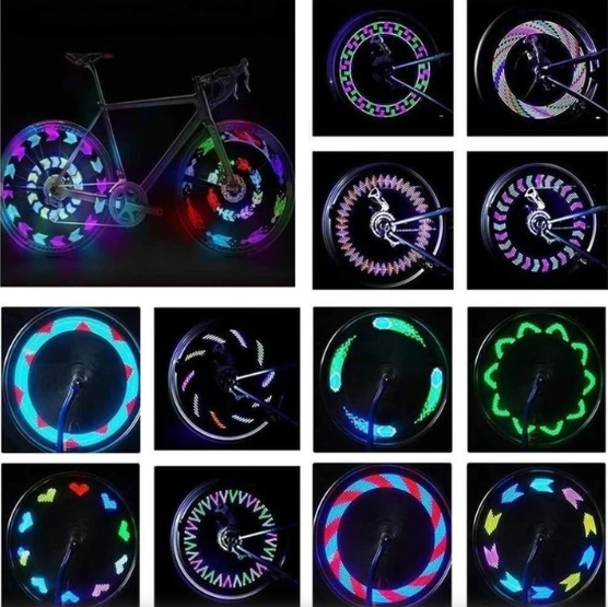LED Fietsspaakverlichting 32 Patronen Regenboog Wielverlichting Batterij Waterdicht 20 inch Fietsaccessoire | Sulvida