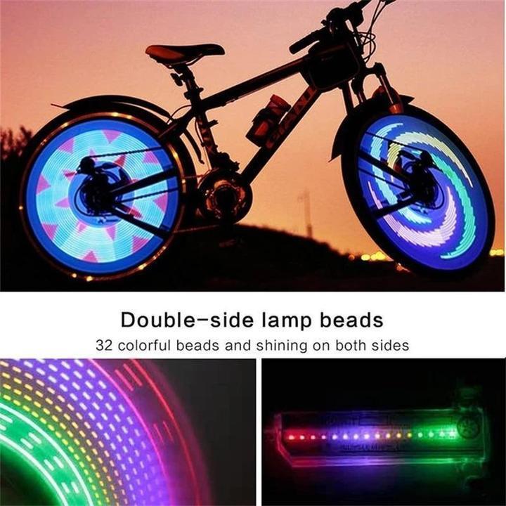 LED Fietsspaakverlichting 32 Patronen Regenboog Wielverlichting Batterij Waterdicht 20 inch Fietsaccessoire | Sulvida