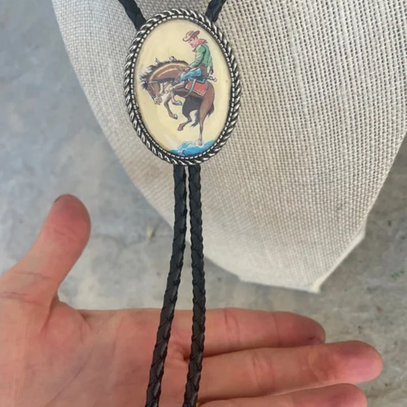 Bolo Tie Metaal Western Stijl met Verstelbaar Lederen Koord Heren Dames Boloband Strikdas Accessoire | Sulvida