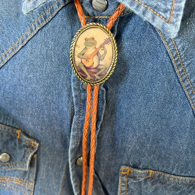Bolo Tie Metaal Western Stijl met Verstelbaar Lederen Koord Heren Dames Boloband Strikdas Accessoire | Sulvida