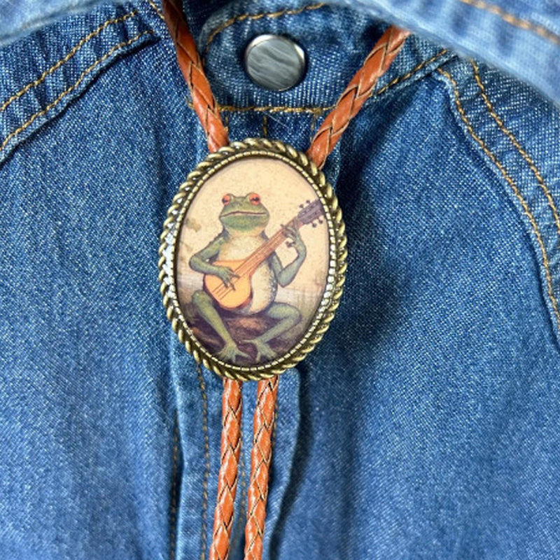 Bolo Tie Metaal Western Stijl met Verstelbaar Lederen Koord Heren Dames Boloband Strikdas Accessoire | Sulvida