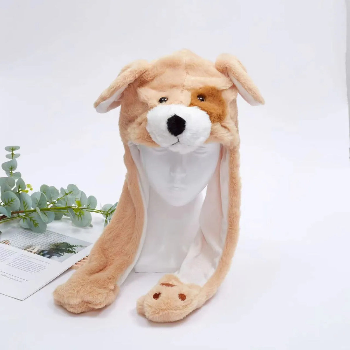 Interactieve Knuffelpet met Bewegende Oren – Pluche Muts Dieren Cosplay Accessoire voor Kinderen & Volwassenen | Sulvida