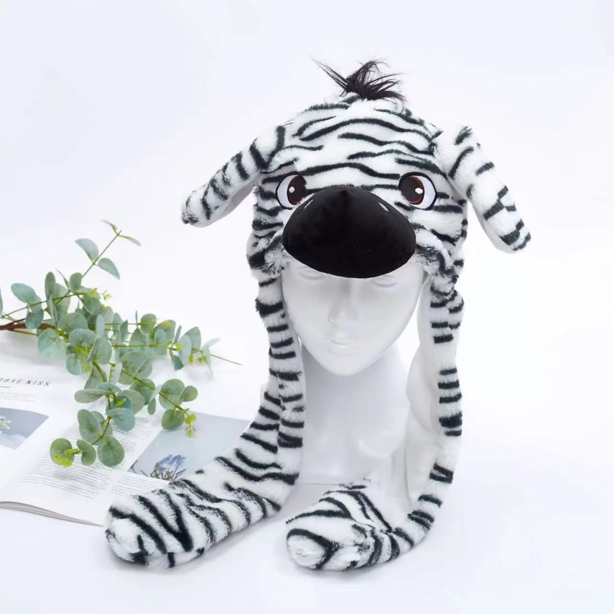 Interactieve Knuffelpet met Bewegende Oren – Pluche Muts Dieren Cosplay Accessoire voor Kinderen & Volwassenen | Sulvida