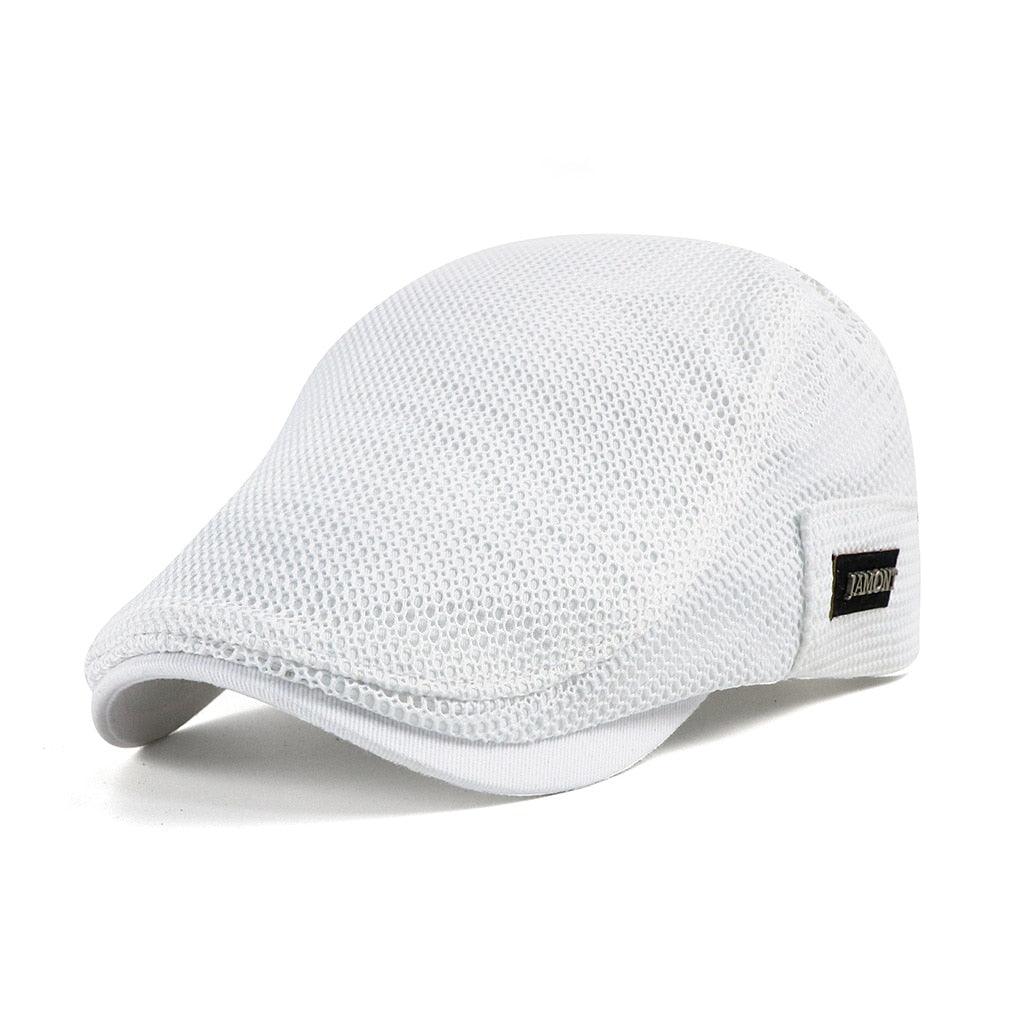 Herenpet met mesh ademende flat cap chauffeurshoed casual zomerhoed vintage stijl katoen comfortabel | Sulvida
