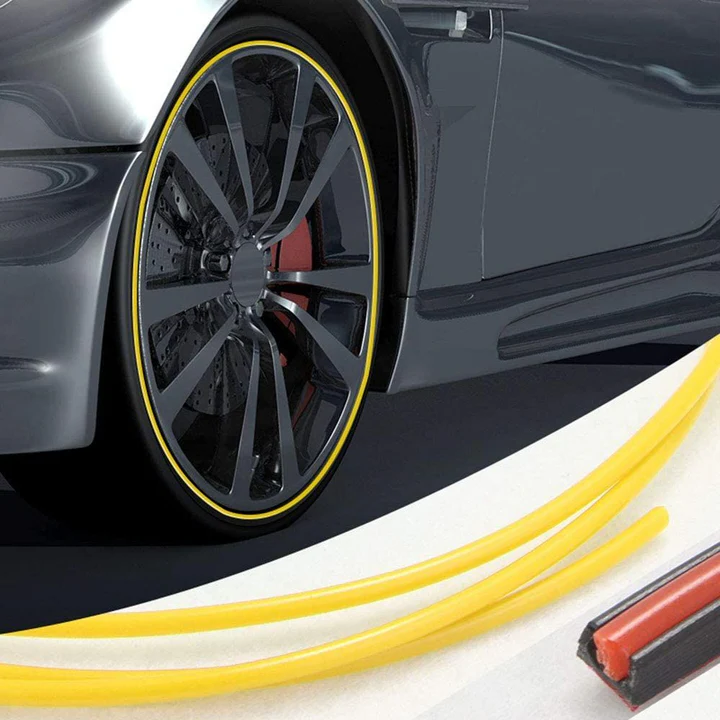 Velgrand Beschermstrip 8 Meter Rubber Zelfklevend voor Auto Velgen - Beschermt tegen Schuurschade en Krassen | Sulvida