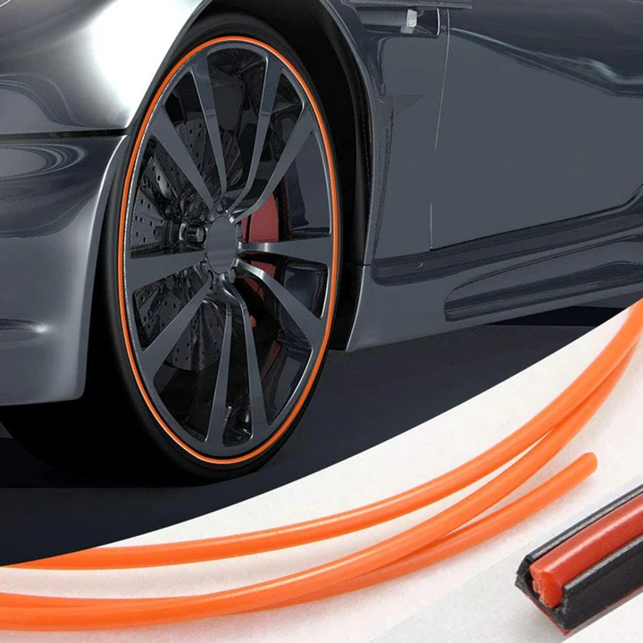 Velgrand Beschermstrip 8 Meter Rubber Zelfklevend voor Auto Velgen - Beschermt tegen Schuurschade en Krassen | Sulvida