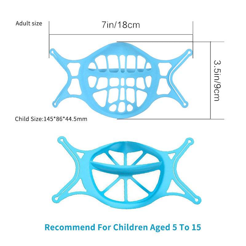 Mondmaskerhouder Siliconen Zwart Blauw Wit 3D Steun Ademruimte Herbruikbaar Comfortabel Lipstickbestendig | Sulvida