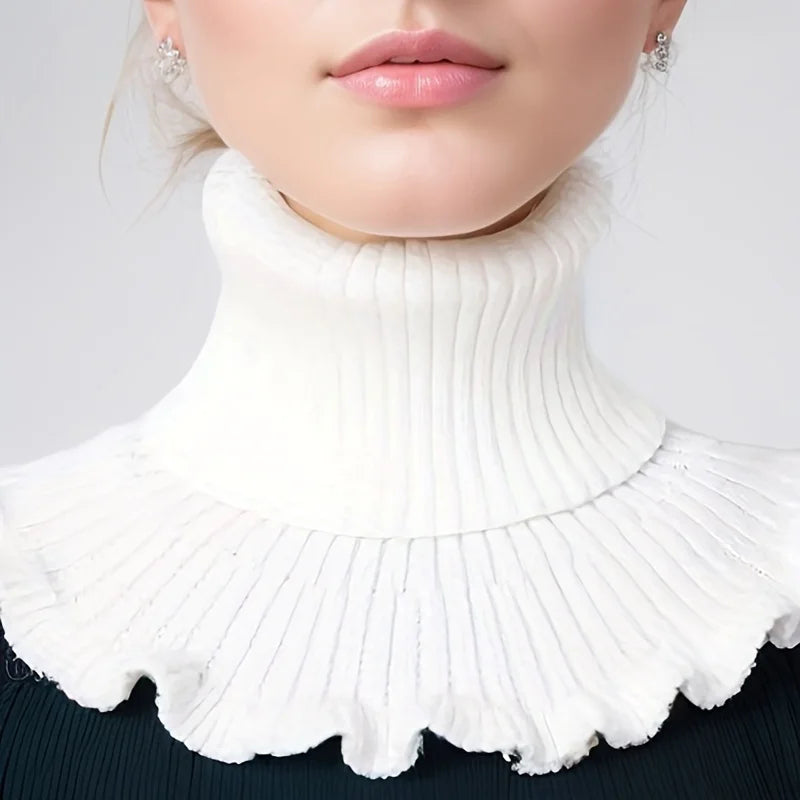 Gebreide Colsjaal voor Dames Elegante Halsverwarmende Kraag Winteraccessoire Gehaakte Nekverwarmer Sjaal | Sulvida