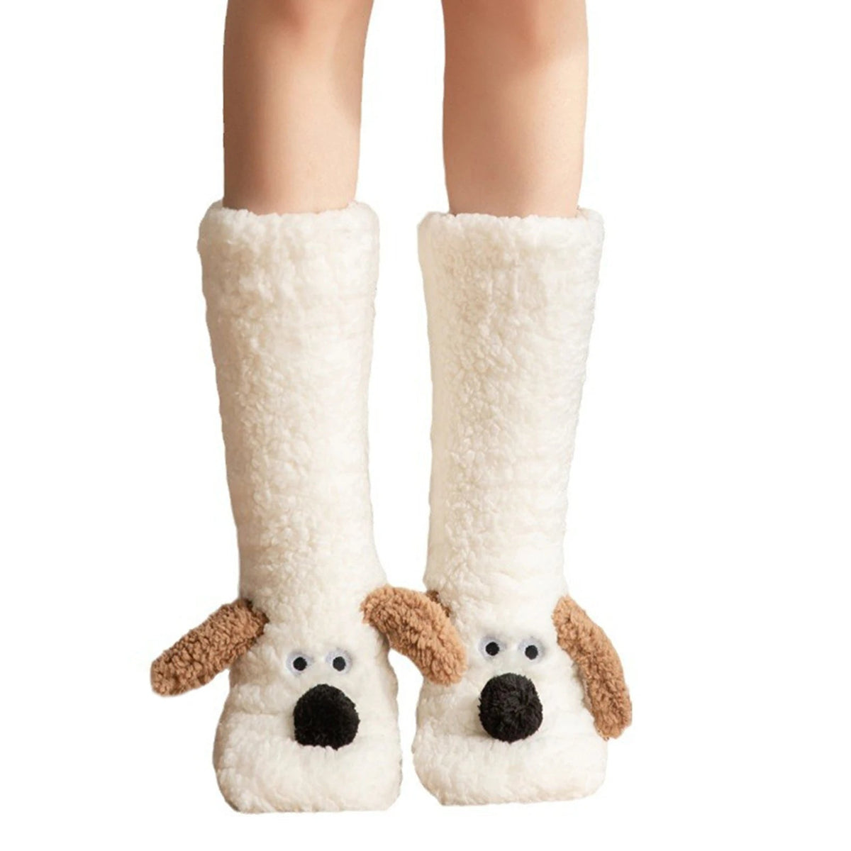 Pluche Fuzzy Sokken met Hondenmotief – Warme Wintersokken met Zachte Fleece voor Ultiem Comfort en Gezelligheid | Sulvida