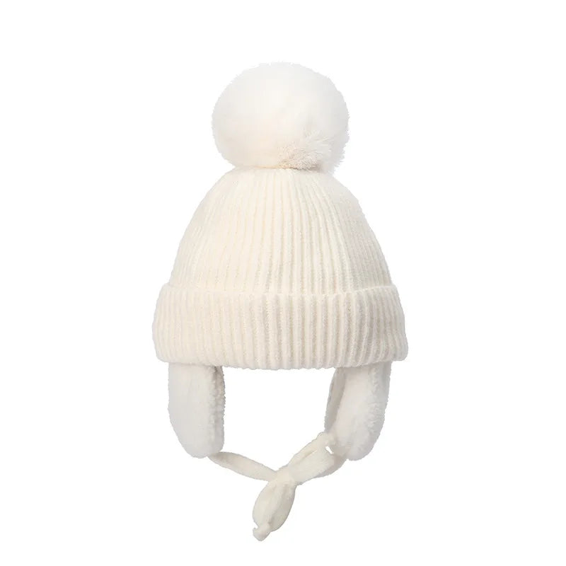 Gebreide kindermuts met oorflappen – warme winterbeanie voor peuters en kinderen 2-8 jaar – zachte muts | Sulvida